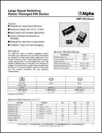 SMP1352-005 datasheet: Large signal switching  plastic packaged PIN  diode SMP1352-005