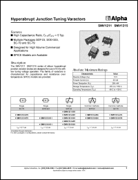 SMV1213-011 datasheet: Hyperabrupt junction tuning varactor SMV1213-011