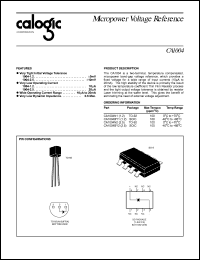 CA1004BY1 datasheet: Micropower voltage reference CA1004BY1