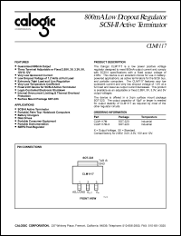 CLM1117M-5 datasheet: 5 V,800 mA low dropout regulator SCSI-II active terminator CLM1117M-5