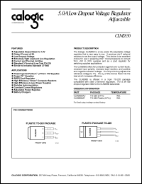 CLM2850AT datasheet: 5.0 A low dropout voltage regulator adjustable CLM2850AT