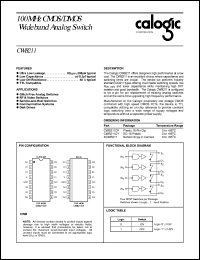 CWB211CP datasheet: 100 MHz CMOS/DMOS wideband analog switch CWB211CP