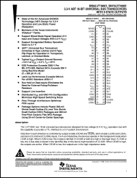 SN74LVT16501DGGR datasheet:  3.3-V ABT 18-BIT UNIVERSAL BUS TRANSCEIVERS WITH 3-STATE OUTPUTS SN74LVT16501DGGR