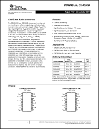 CD4050BDWR datasheet:  CMOS HEX NON-INVERTING BUFFER/CONVERTER CD4050BDWR