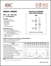 SB560S datasheet: 60 V, 5.0 A, schottky barrier rectifier diode SB560S