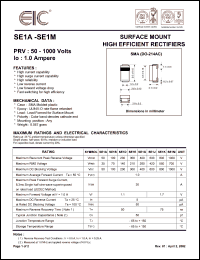 SE1J datasheet: 600 V, 1.0 A, surface mount high efficient rectifier SE1J