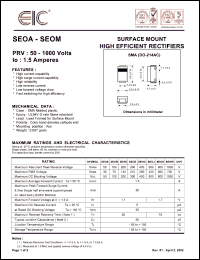 SEOK datasheet: 800 V, 1.5 A, surface mount high efficient rectifier SEOK