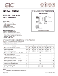 SNOE datasheet: 300 V, 1.5 A, surface mount rectifier SNOE