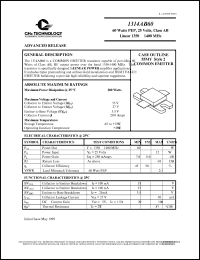 1314AB60 datasheet: 60 W, 25 V, 1350-1400 MHz common emitter transistor 1314AB60