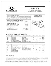 101A datasheet: 1 W, 28 V, 500-1200 MHz common base transistor 101A