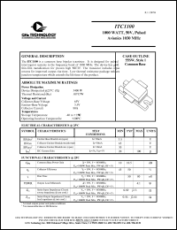 ITC1100 datasheet: 1100 W, 50 V, 1030 MHz common base transistor ITC1100