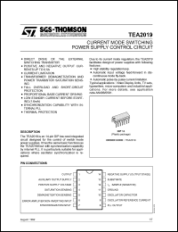 TEA2019 datasheet: Current mode switching power supply control circuit TEA2019