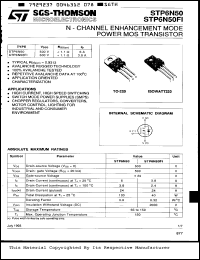 STP6N50 datasheet: Power dissipation 100 W Transistor polarity N Channel Current Id cont. 6 A Current Idm pulse 24 A Pitch lead 2.54 mm Voltage Vds max 500 V Resistance Rds on 1.1 R Temperature current 25 ?C STP6N50