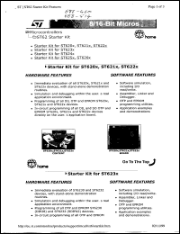 ST6240-KIT/UK datasheet: ST6240 starter kit ST6240-KIT/UK