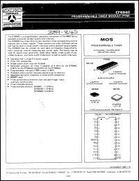 EF68B40P datasheet: Frequency clock 2 MHz Programmable Timer ? 2MHz EF68B40P