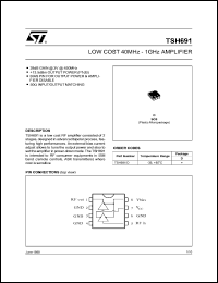 TSH691ID datasheet: Operational amplifier features RF Amplifier TSH691ID