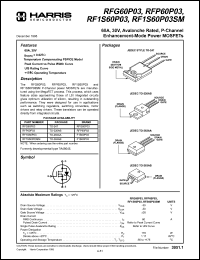 RFG60P03 datasheet: TRANSISTOR MOSFET RFG60P03