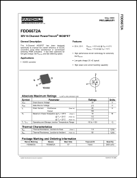 FDD6672A datasheet: MOSFET P LOGIC D-PAK FDD6672A