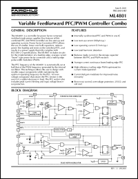 ML4801CP datasheet: PFC/PWM COMBO ML4801CP