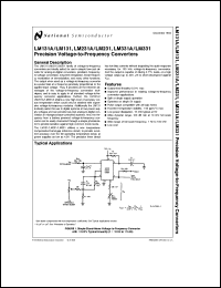 LM131H/883 datasheet: Precision voltage-to-frequency converters LM131H/883