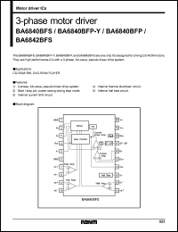 BA6840BFP-Y datasheet: 3-phase motor driver for CD-ROM/RW, DVD-ROM/PLAYER BA6840BFP-Y