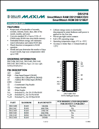 DS1216E datasheet: Smart watch ROM DS1216E