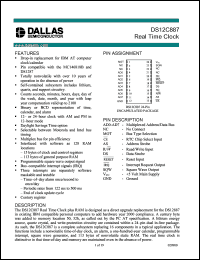 DS12C887 datasheet: Real time clock DS12C887