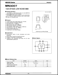 MN3007 datasheet: 1024-stage low noise BBD MN3007