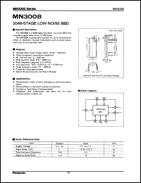MN3008 datasheet: 2048-stage low noise BBD MN3008