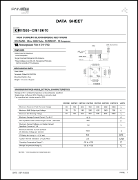 CM15010 datasheet: High current silicon bridge rectifier. Max recurrent peak reverse voltage 1000V. Max average forward current 15.0A CM15010