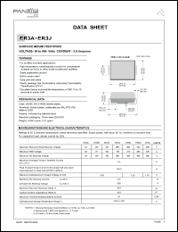 ER3G datasheet: Surface mount rectifier. Max recurrent peak reverse voltage 400V. Max average forward rectified current 3.0 A. ER3G