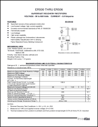 ER501A datasheet: Superfast recovery rectifier. Max recurrent peak reverse voltage 150V. Max average forward current 5.0 A. ER501A
