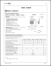 SB630CT datasheet: Schottky barrier rectifier. Max recurrent peak reverse voltage 30 V. Max average forward rectified current at Ta = 75degC  6 A. SB630CT