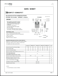 SB650FCT datasheet: Isolation schottky barrier rectifier. Max recurrent peak reverse voltage 50 V. Max average forward rectified current at Tc = 75degC  6 A. SB650FCT