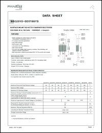 SD340YS datasheet: Surfase mount schottky barrier rectifier. Max recurrent peak reverse voltage 40 V. Max average forward rectified current at Tc = 75degC  3 A. SD340YS