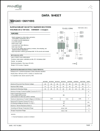 SD540S datasheet: Surfase mount schottky barrier rectifier. Max recurrent peak reverse voltage 40 V. Max average forward rectified current at Tc = 75degC  5 A. SD540S