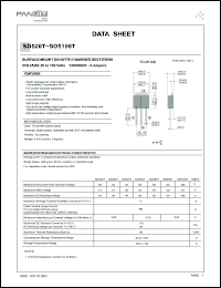 SD550T datasheet: Surfase mount schottky barrier rectifier. Max recurrent peak reverse voltage 50 V. Max average forward rectified current at Tc = 75degC  5 A. SD550T