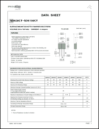 SD860CT datasheet: Surfase mount schottky barrier rectifier. Max recurrent peak reverse voltage 60 V. Max average forward rectified current at Tc = 85degC  8.0 A. SD860CT