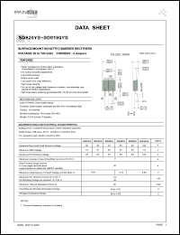 SD820YS datasheet: Surfase mount schottky barrier rectifier. Max recurrent peak reverse voltage 20 V. Max average forward rectified current at Tc = 85degC  8.0 A. SD820YS
