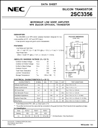 2SC3356 datasheet: NPN transistor for low noise amplifier at VHF, UHF and CATV band 2SC3356