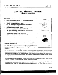 ZN415E datasheet: AM radio receiver ZN415E