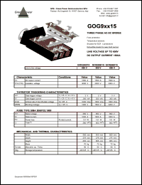 GOG95015 datasheet: 500 V 3-phse AC-DC bridge GOG95015