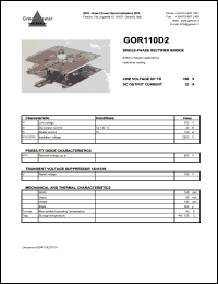 GOR110D2 datasheet: 100 V single phase rectifier bridge GOR110D2