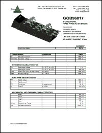 GOB96017 datasheet: 690 V Bi-directional 3 phase AC-DC bridge GOB96017