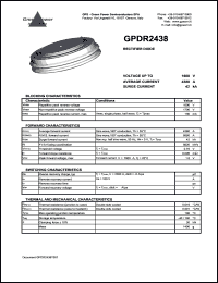GPDR2438 datasheet: 1600 V  rectifier diode GPDR2438