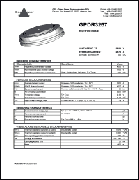 GPDR3257 datasheet: 3000 V  rectifier diode GPDR3257