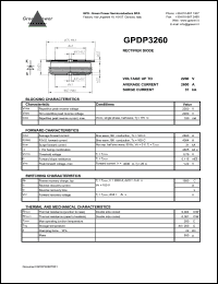 GPDP3260 datasheet: 2200 V  rectifier diode GPDP3260