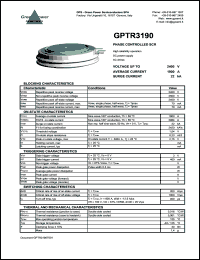 GPTR3190 datasheet: 2400 V  phase controlled SCR GPTR3190