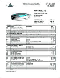 GPTR2236 datasheet: 1400 V  phase controlled SCR GPTR2236