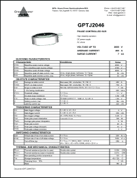 GPTJ2046 datasheet: 2000 V  phase controlled SCR GPTJ2046